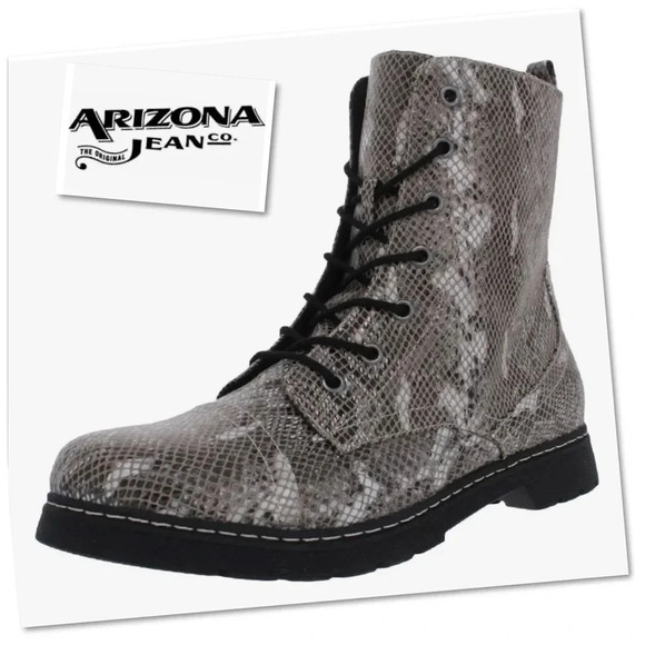 Arizona Jean Co. Snake Print Combat Boots - Size 7.5 - Picture 1 of 9